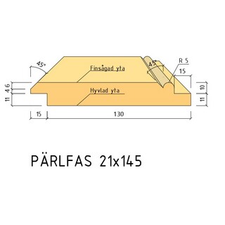 21X145 PÄRLSP FALS MELLAN 4,8